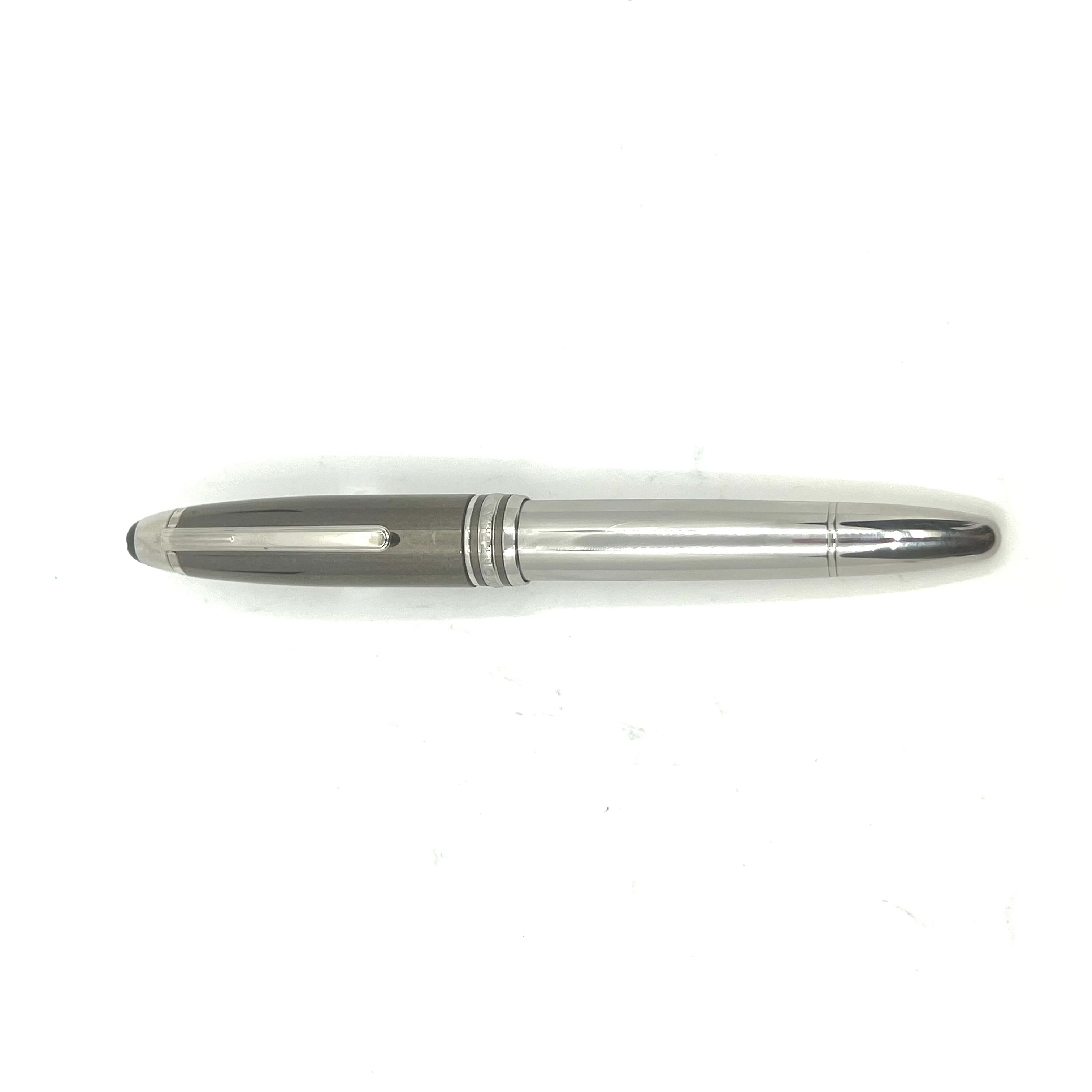 Montblanc Meisterstück Solitaire Doué Hematite Stainless Steel Le Grand Fountain pen 23246