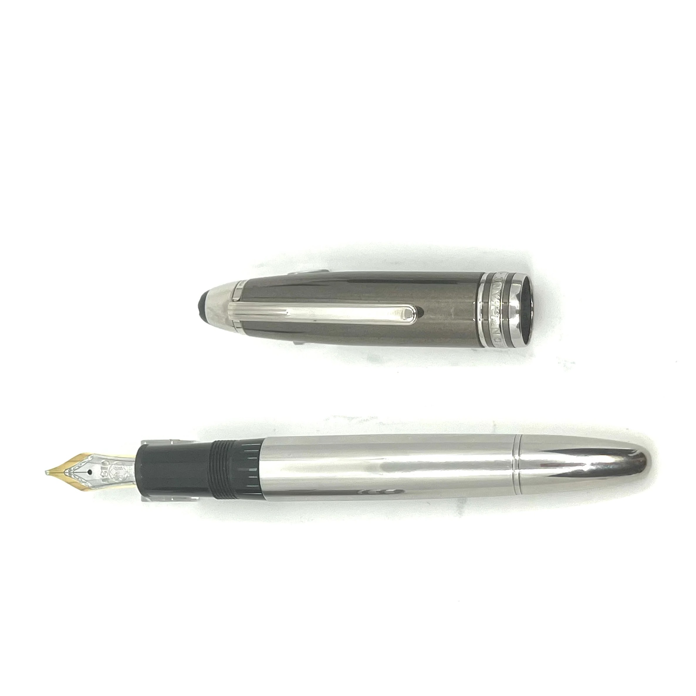 Montblanc Meisterstück Solitaire Doué Hematite Stainless Steel Le Grand Fountain pen 23246