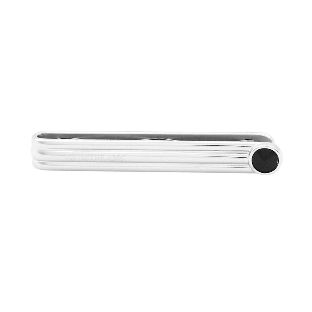 Montblanc Sartorial Facetted Onyx Stainless Steel Tie Bar 116638