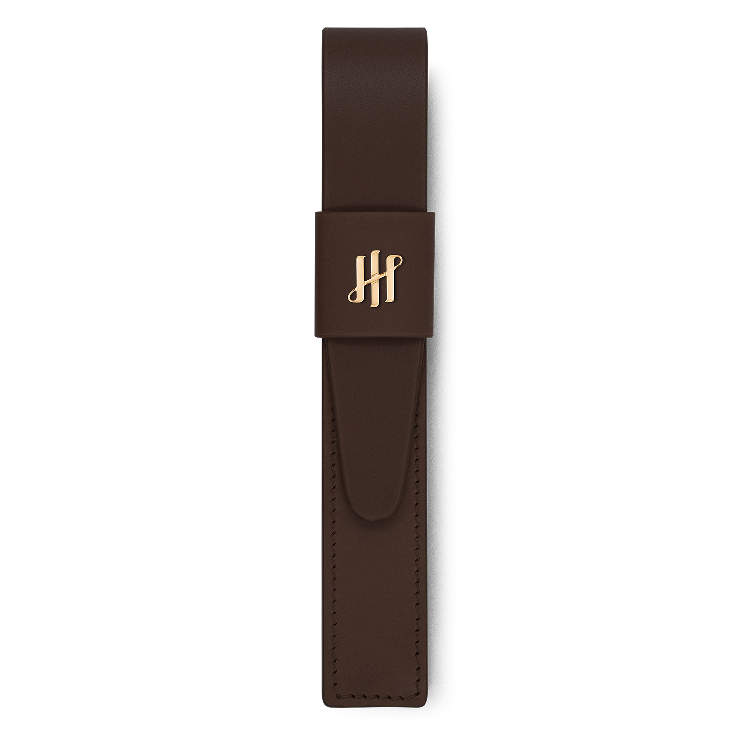 Montegrappa Pen Pouch Series Dark Brown GT Lederen Penetui (1-delig)