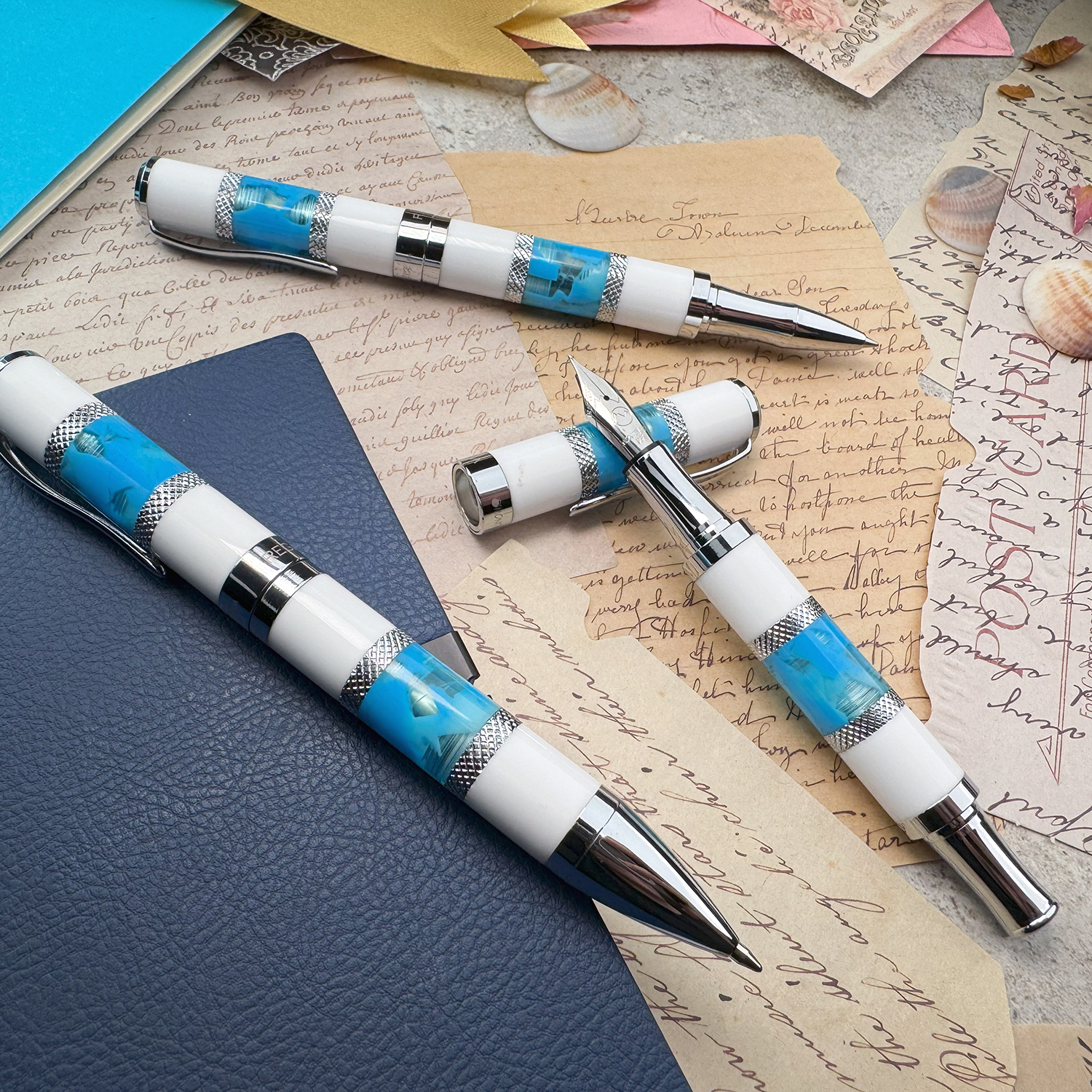 Monteverde Regatta Santorini Blue Fountain Pen Monteverde Regatta Santorini Blue Fountain Pen