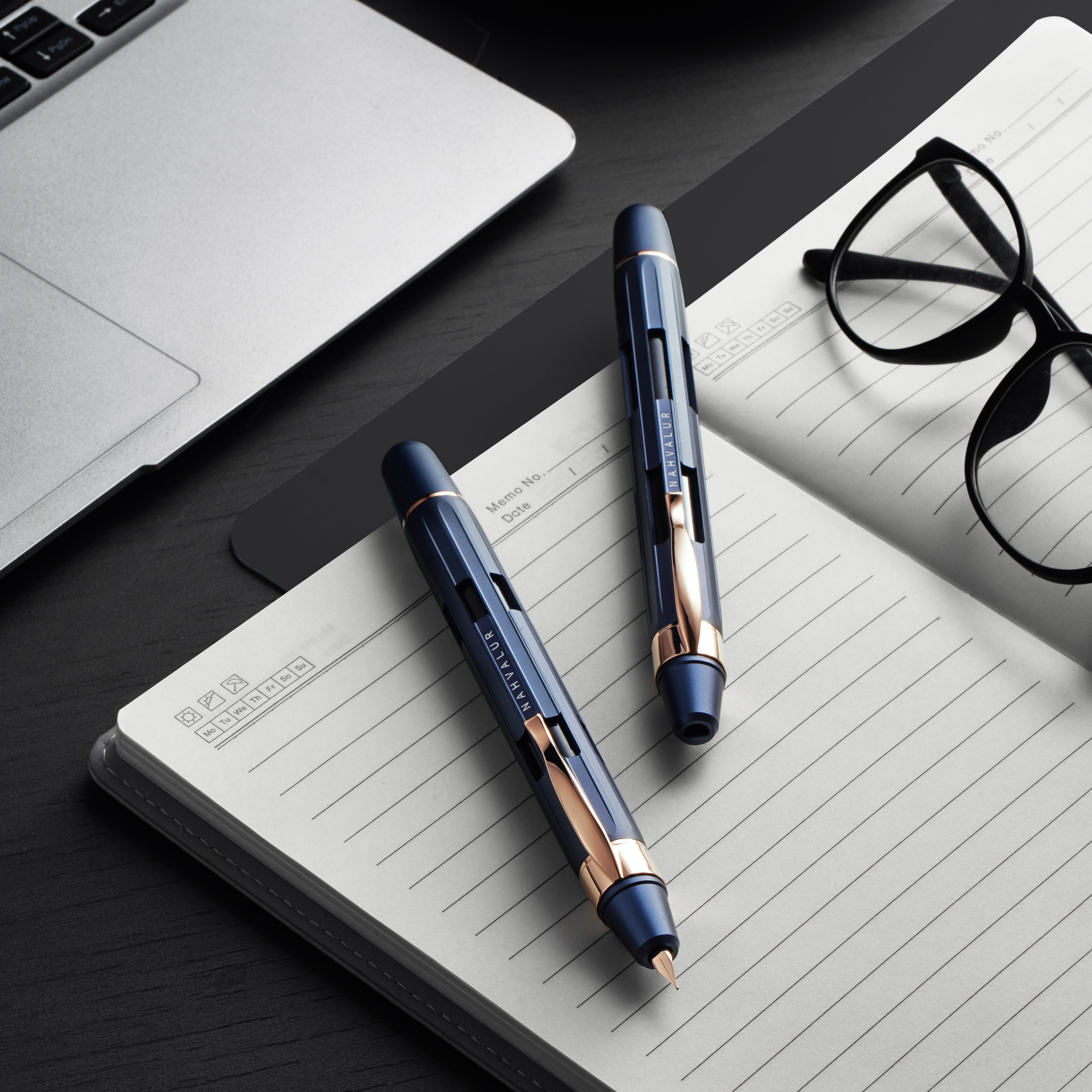 Nahvalur Eclipse Cobalt Rose Gold Retractable Vulpen