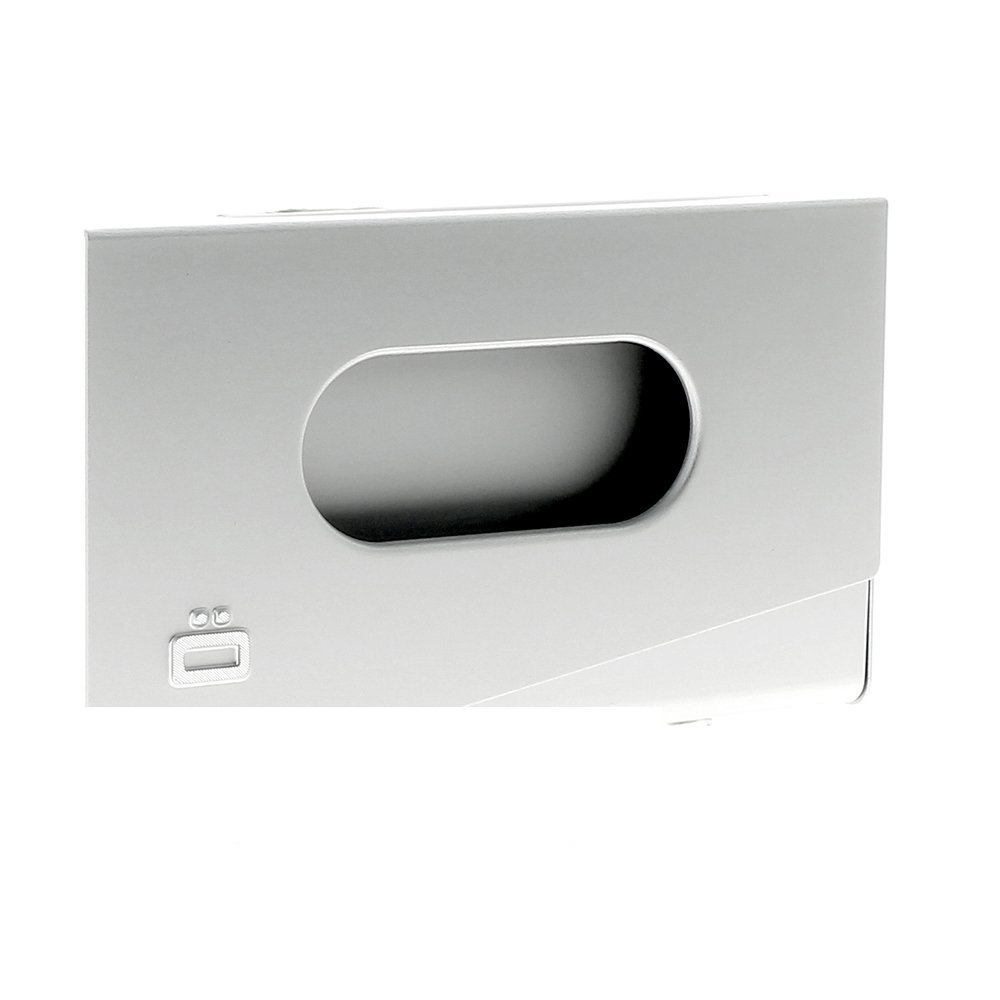Buy Ögon Designs One Touch Silver Business Card Holder Ögon Designs One Touch Silver Business Card Holder