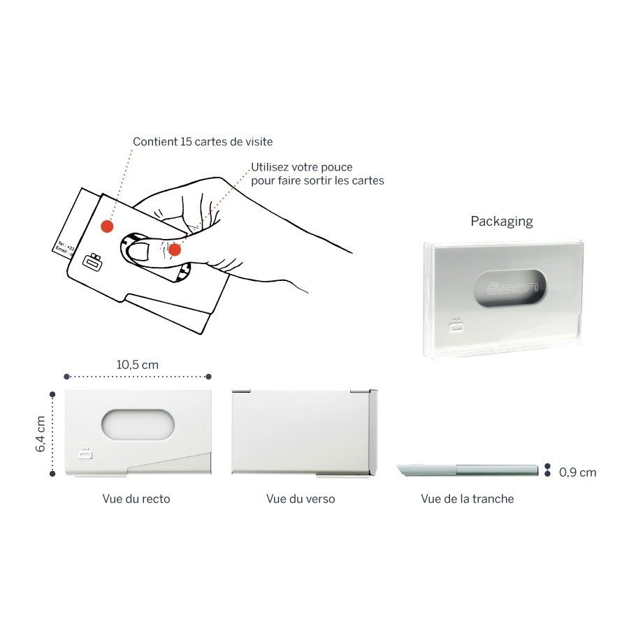 Buy Ögon Designs One Touch Blue Business Card Holder Ögon Designs One Touch Blue Business Card Holder