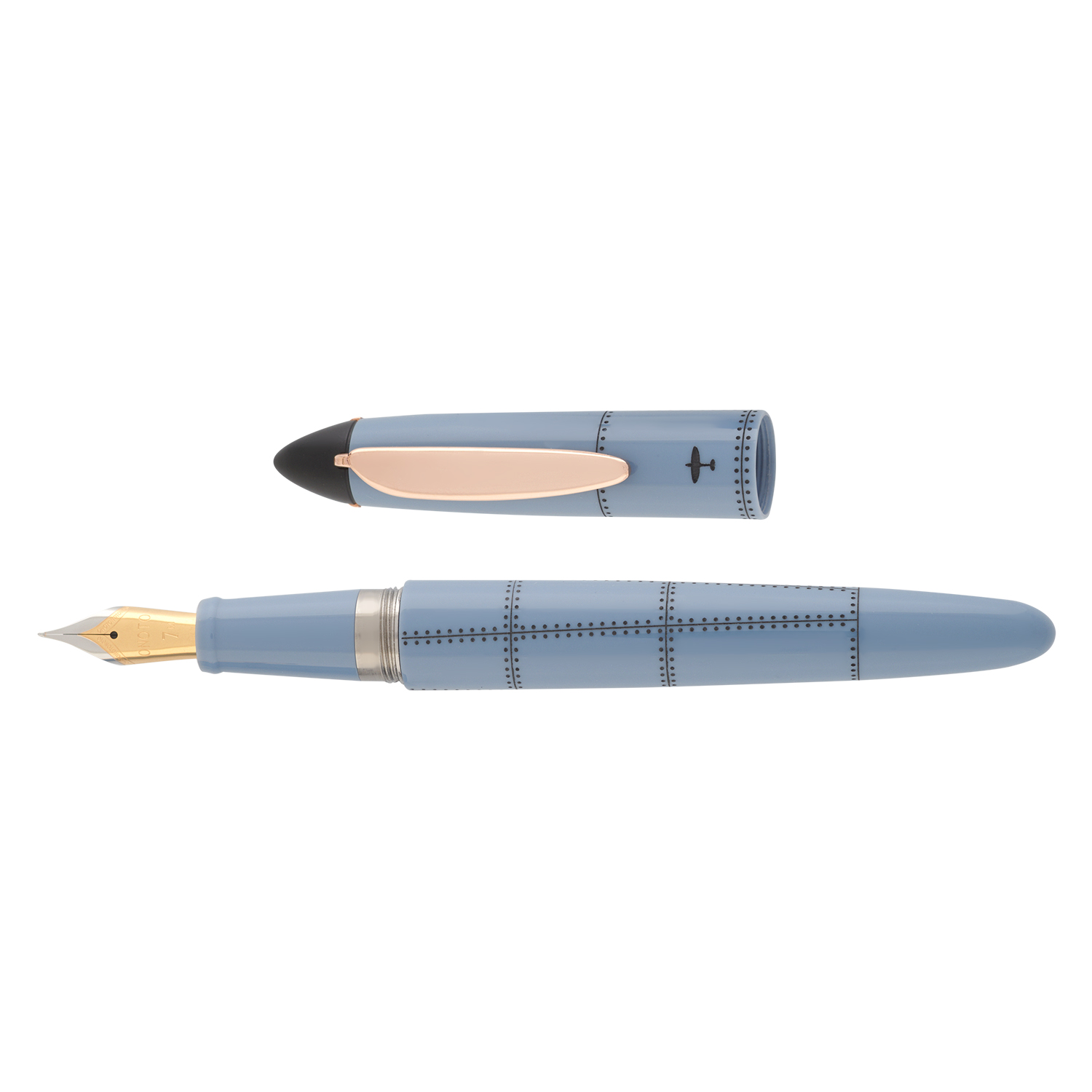 Onoto Aviator Air Force Blue with Black Engraving Stylo plume