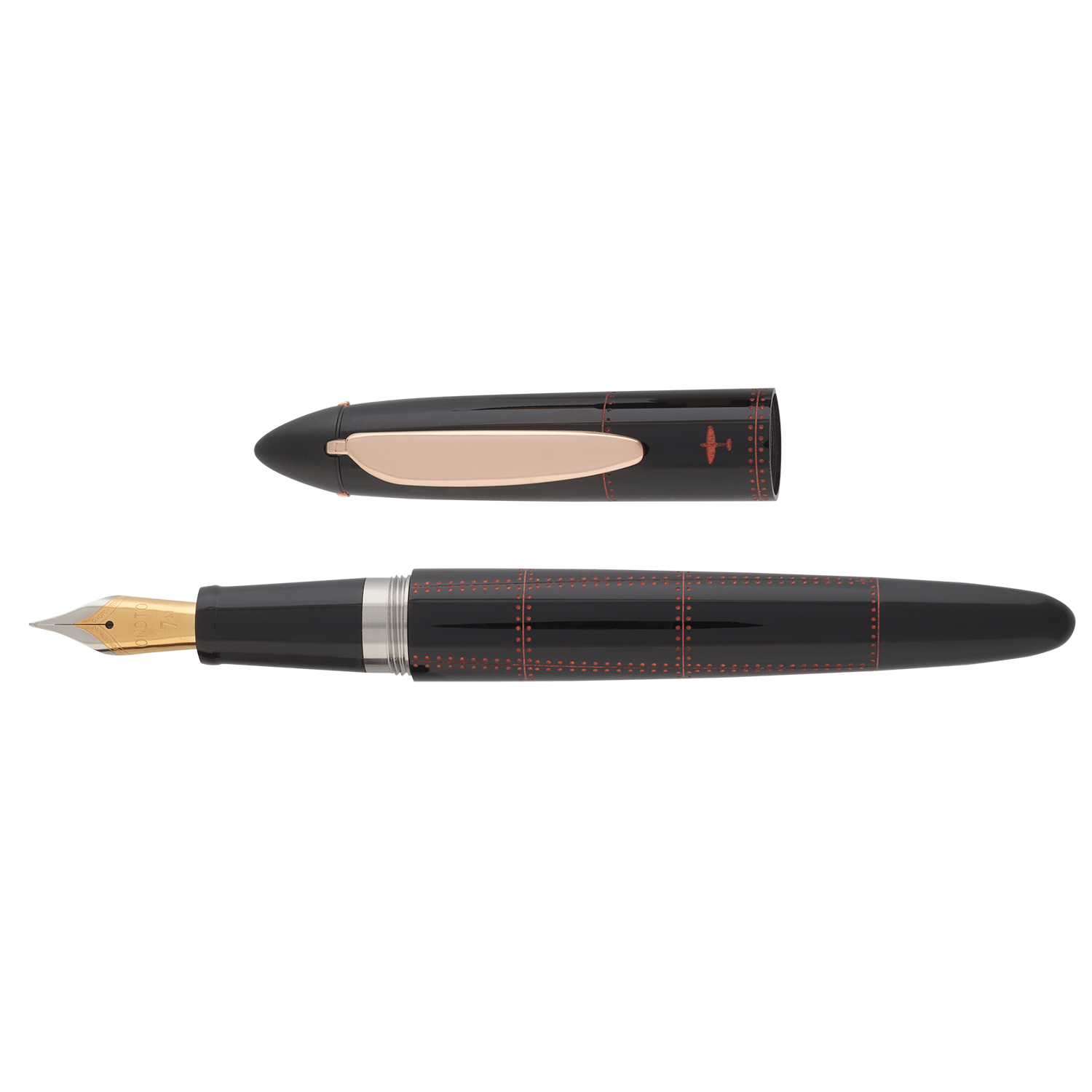 Onoto Aviator Stealth Black with Copper Red Engraving Pióro wieczne