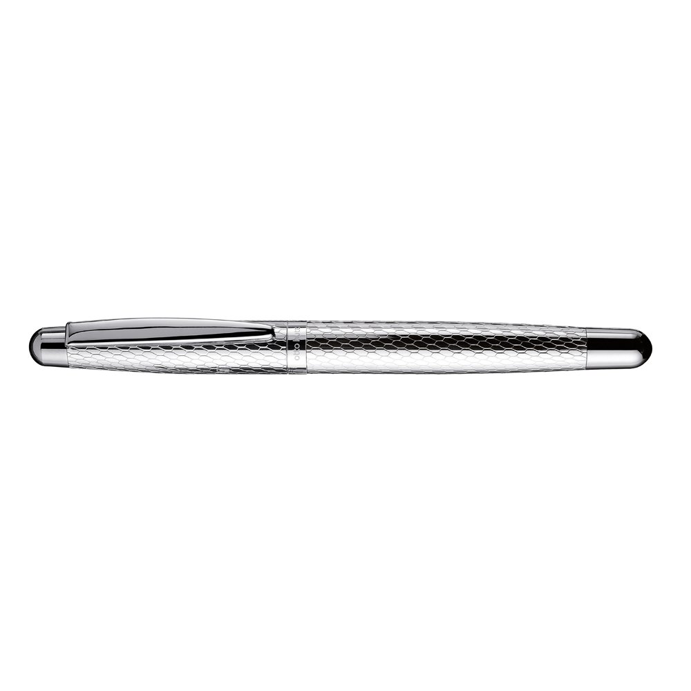 Otto Hutt Design 02 Silver Honeycomb Guilloche Fountain pen