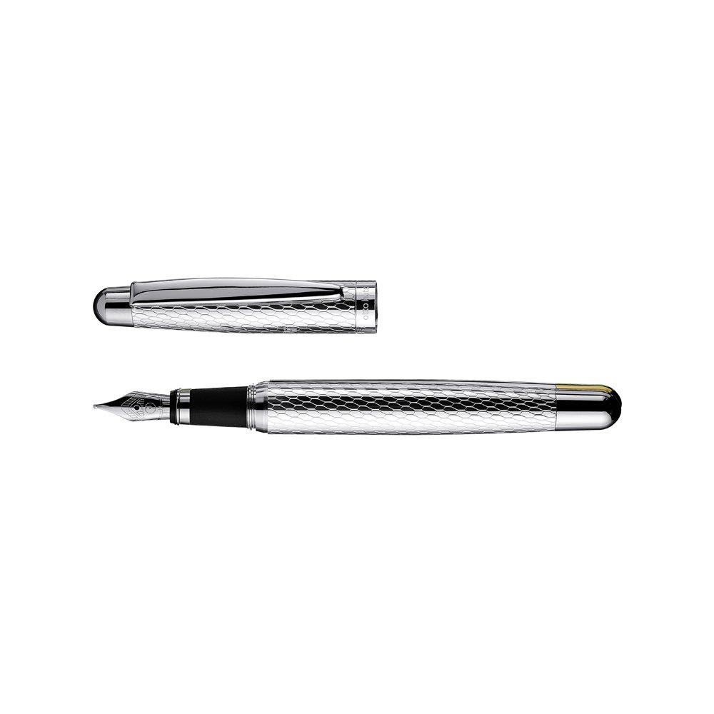 Otto Hutt Design 02 Silver Honeycomb Guilloche Fountain pen
