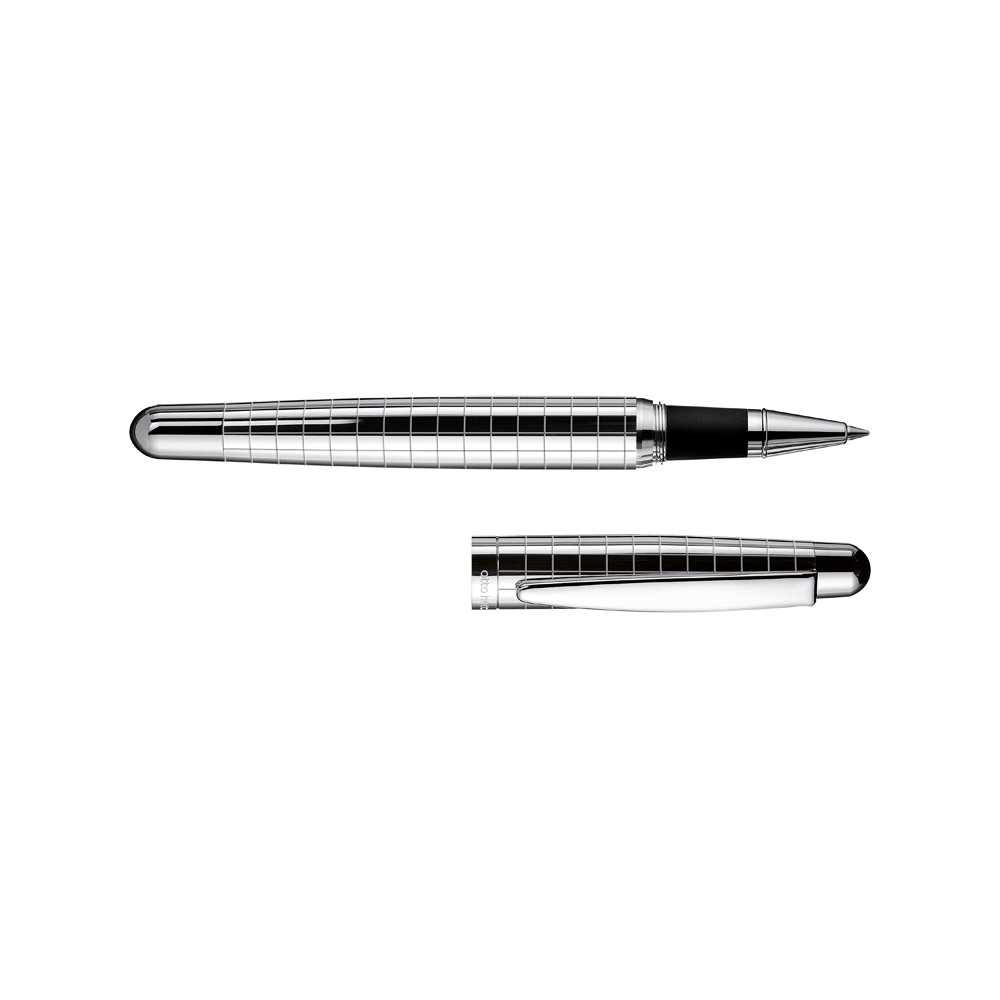 Otto Hutt Design 02 Silver Rectangular Guilloche Rollerball Otto Hutt Design 02 Silver Rectangular Guilloche Rollerball