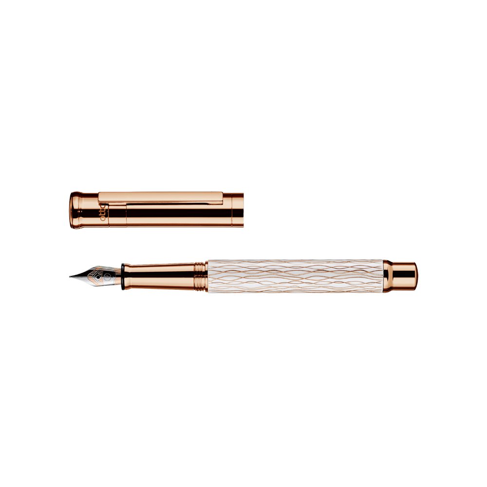 Otto Hutt Design 04 Wave White Rose Gold Fountain pen Otto Hutt Design 04 Wave White Rose Gold Fountain pen