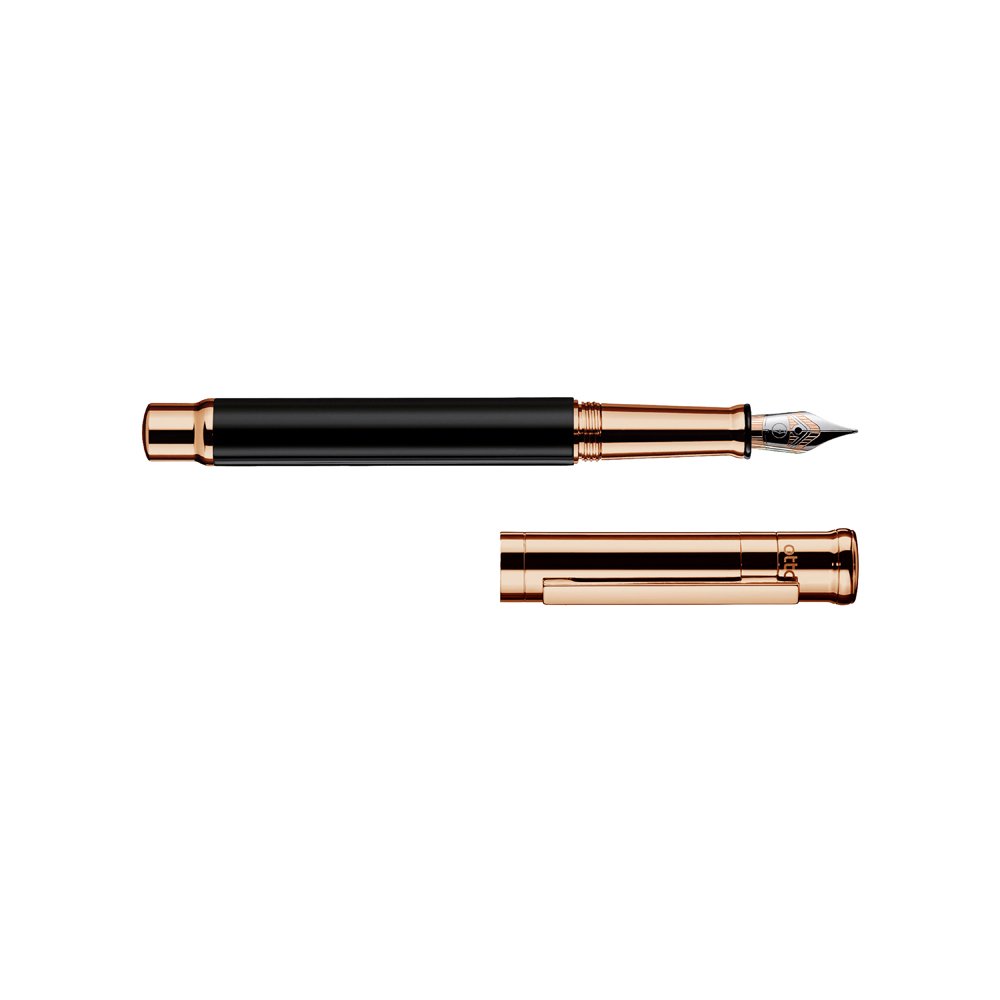 Otto Hutt Design 04 Black Shiny Rose Gold Fountain pen