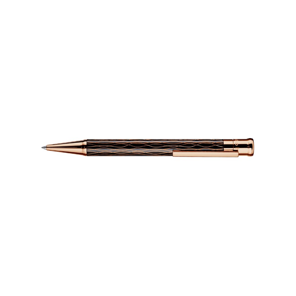 Otto Hutt Design 04 Wave Black Rose Gold Ballpoint