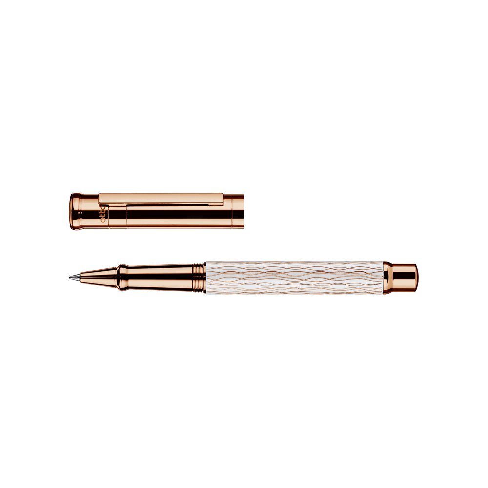 Otto Hutt Design 04 Wave White Rose Gold Rollerball Otto Hutt Design 04 Wave White Rose Gold Rollerball