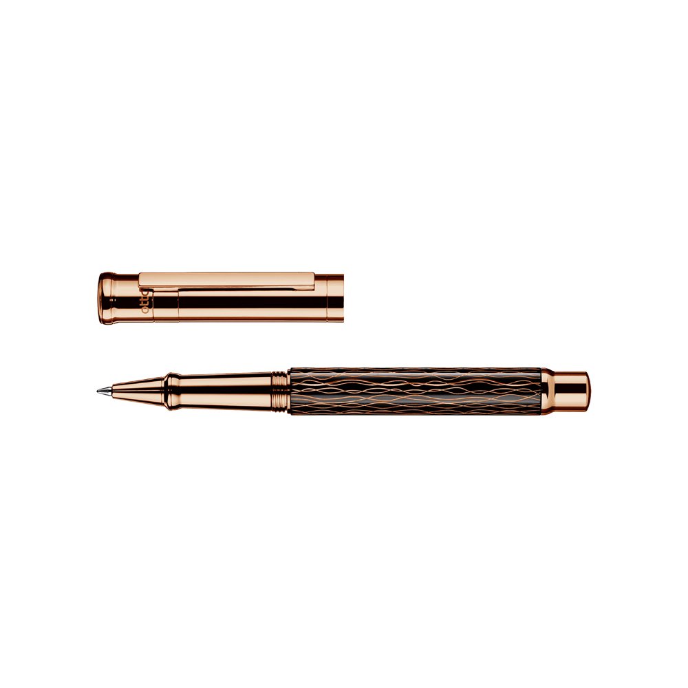 Otto Hutt Design 04 Wave Black Rose Gold Rollerball