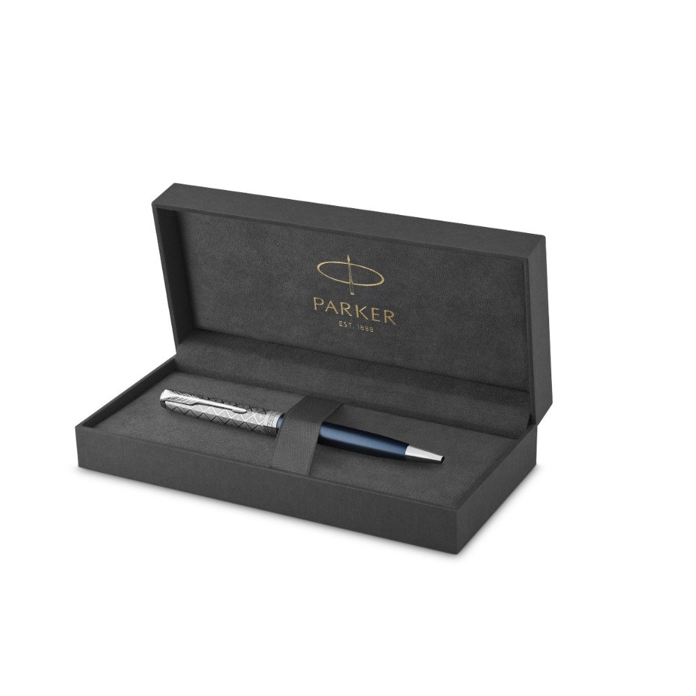 Parker Sonnet Metal & Blue Ballpoint Parker Sonnet Metal & Blue Ballpoint