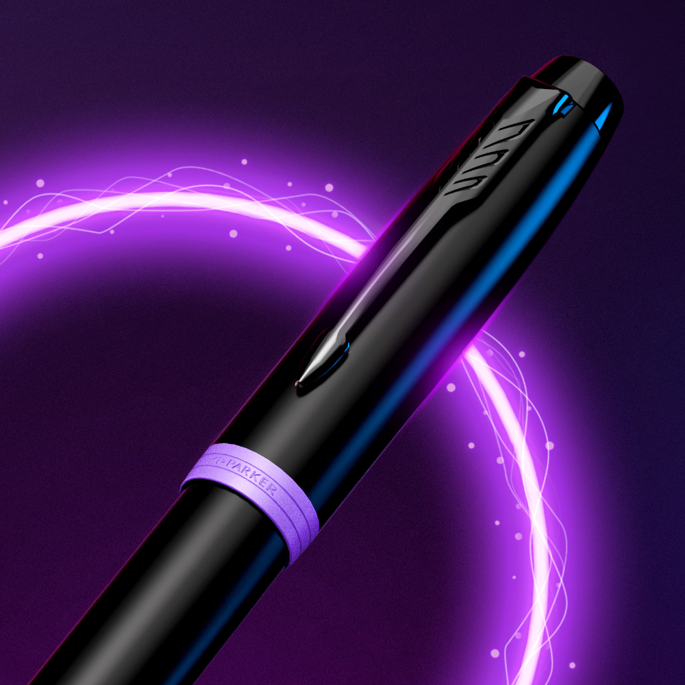 Parker IM Vibrant Rings Black with Purple Rollerball Parker IM Vibrant Rings Black with Purple Rollerball