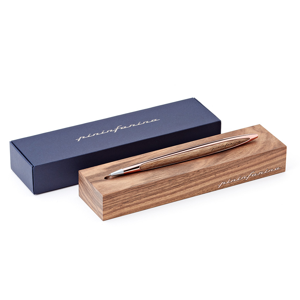 Pininfarina Cambiano Walnut Rose Gold Ballpoint