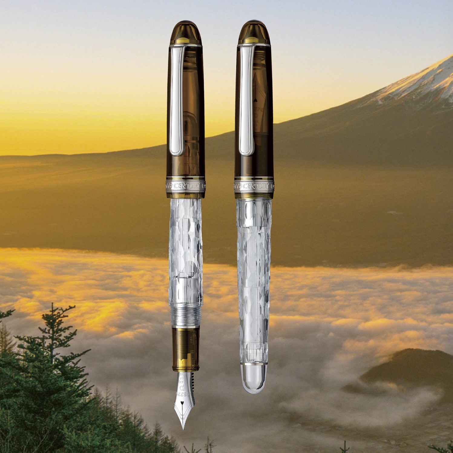 Platinum #3776 Century Fuji Unkei LE Series Unkai Plumo Estilográfica