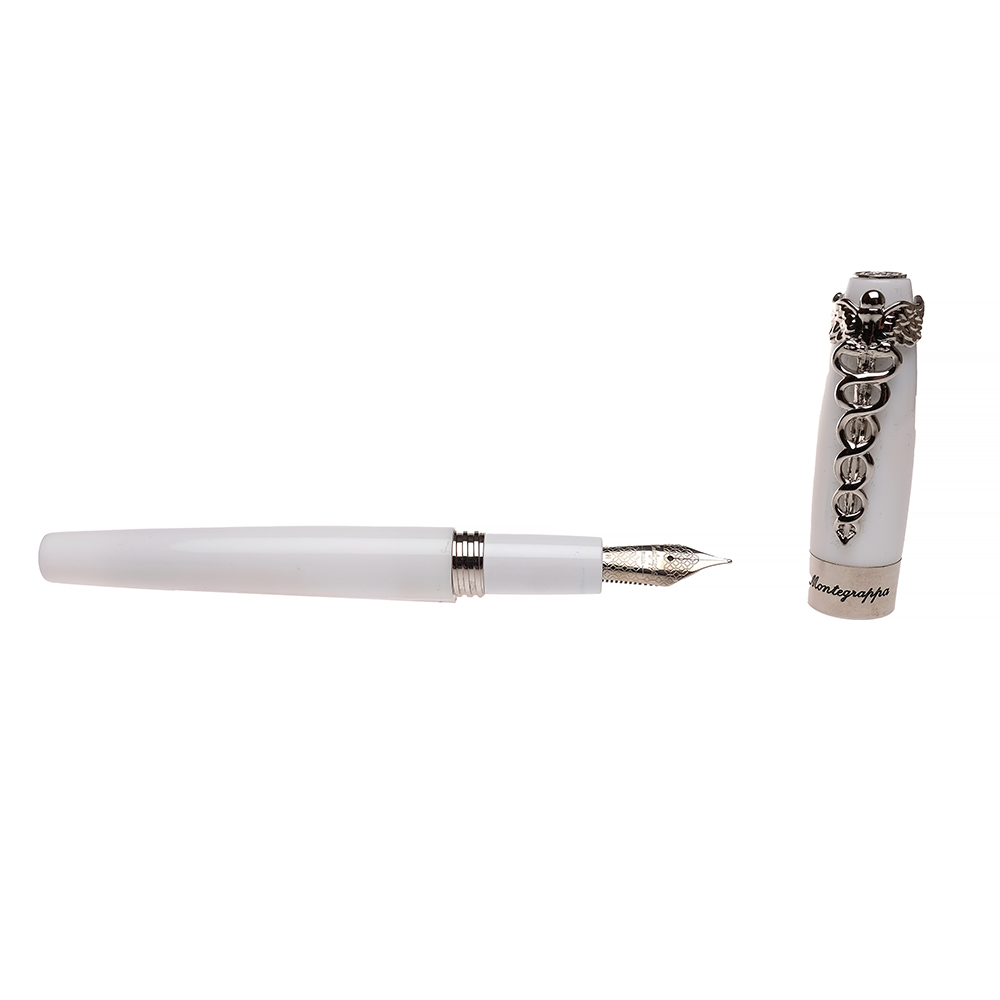 Montegrappa Fortuna Caduceus White Fountain Pen Pre-owned