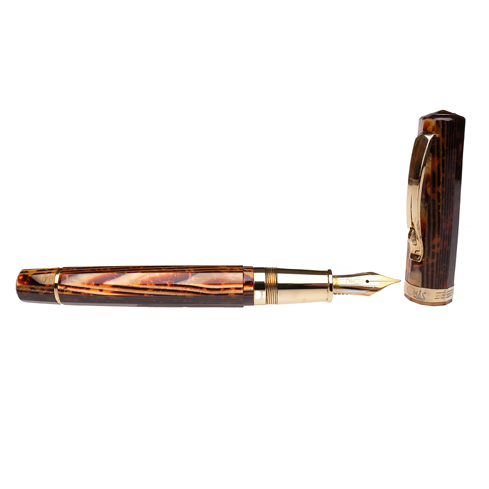 Omas Paragon Arco Brown Celluloid Fountain Pen Pre-owned