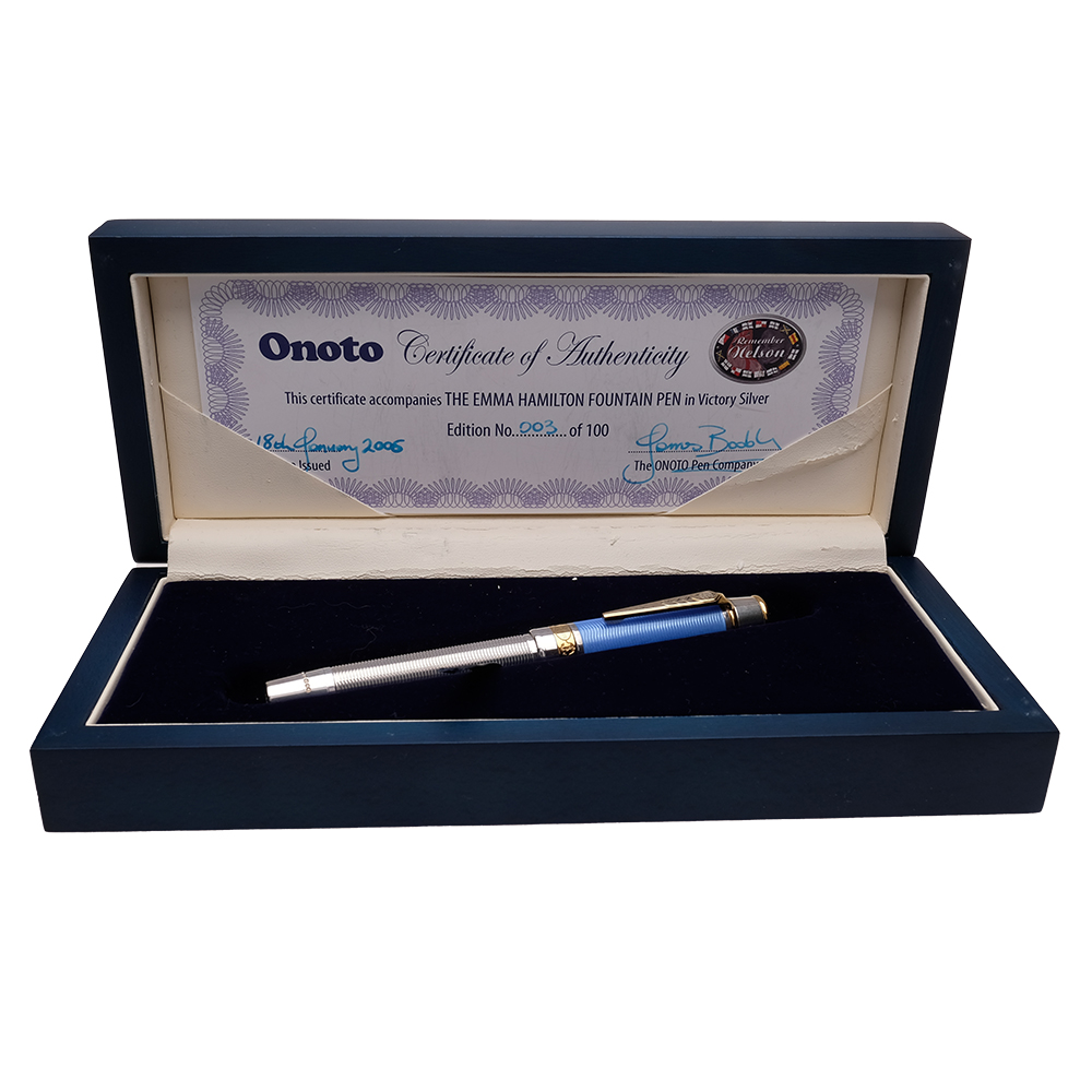 Onoto Emma Hamilton, reservoarpenna i sterlingsilver, begagnad