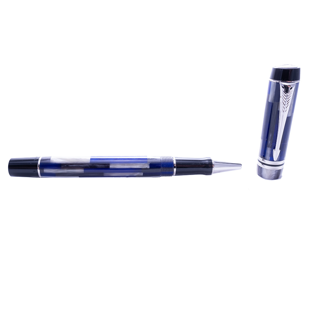 Parker Duofold Mosaic Blue Rollerball Pre-owned Parker Duofold Mosaic Blue Rollerball Pre-owned
