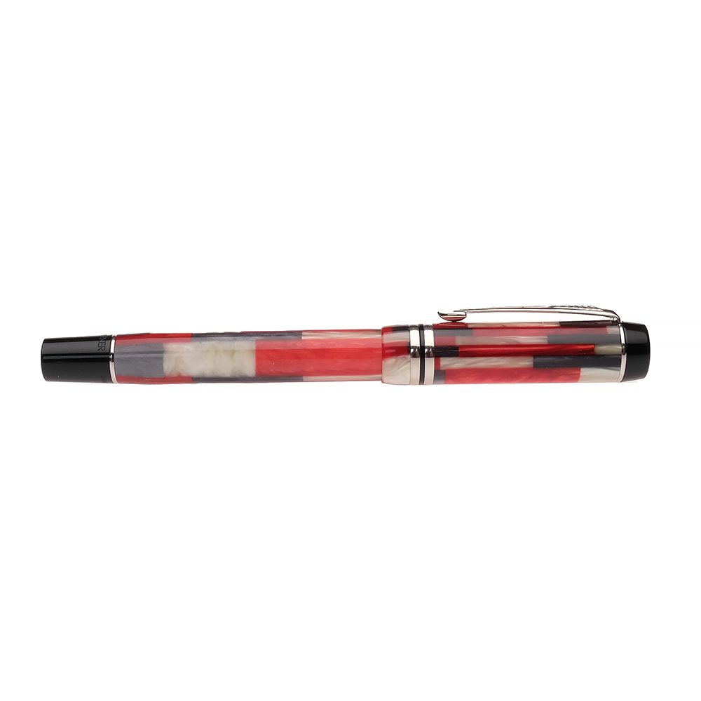 Parker Duofold Mosaic Red International Fountain Pen Pre-Owned