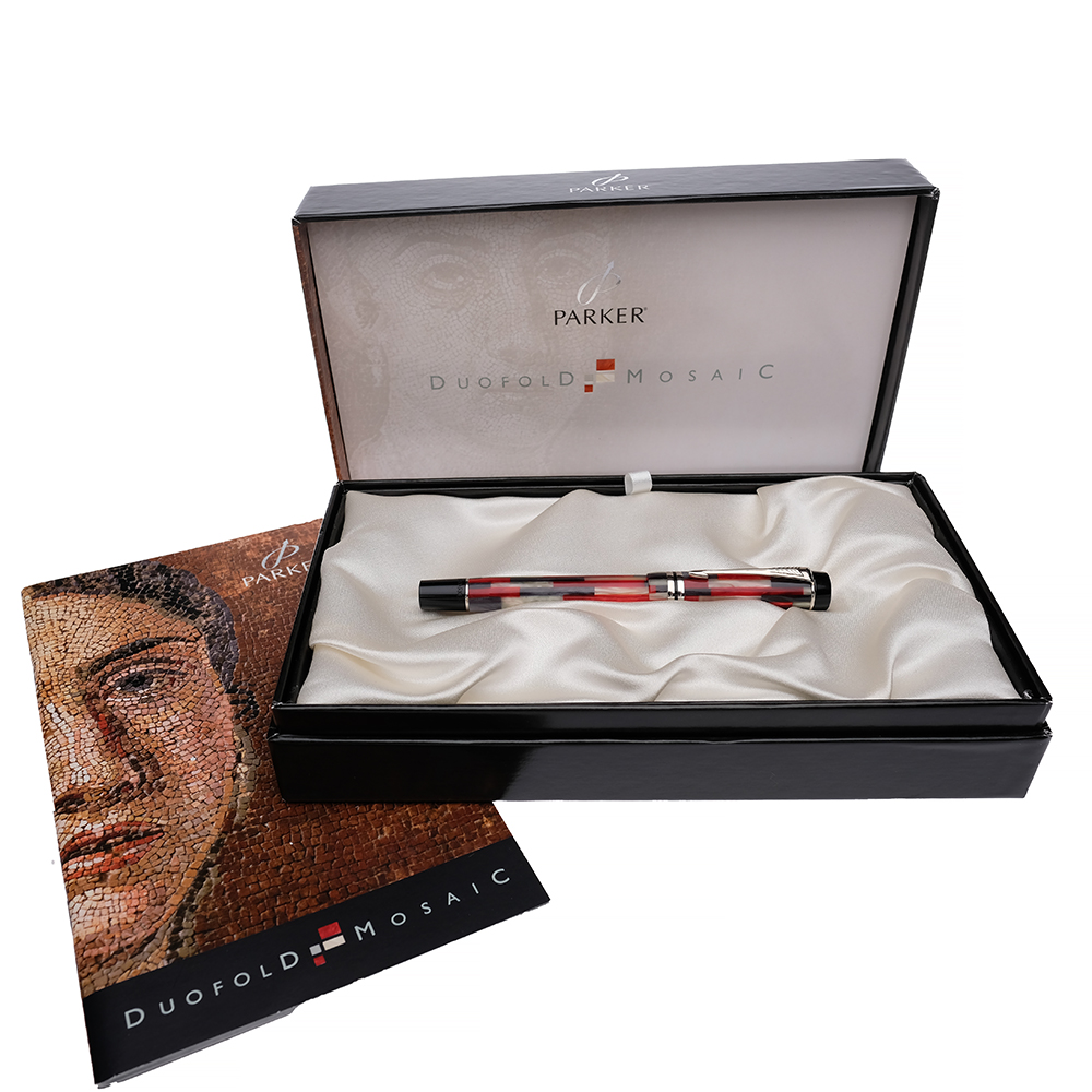 Parker Duofold Mosaic Red International Fountain Pen Pre-Owned