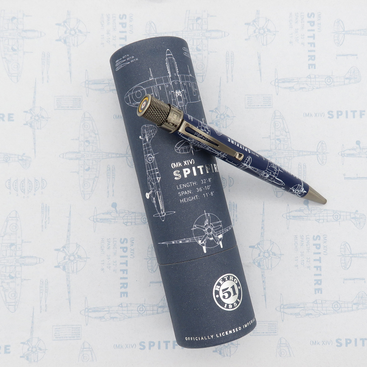 Retro 51 Spitfire Blueprint Rollerball / Ballpoint