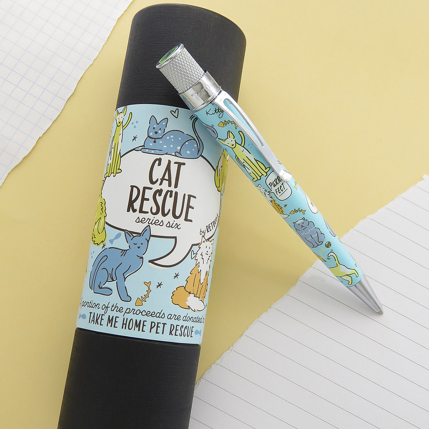 Retro 51 Tornado Cat Rescue 6 Rollerball / Esferográfica