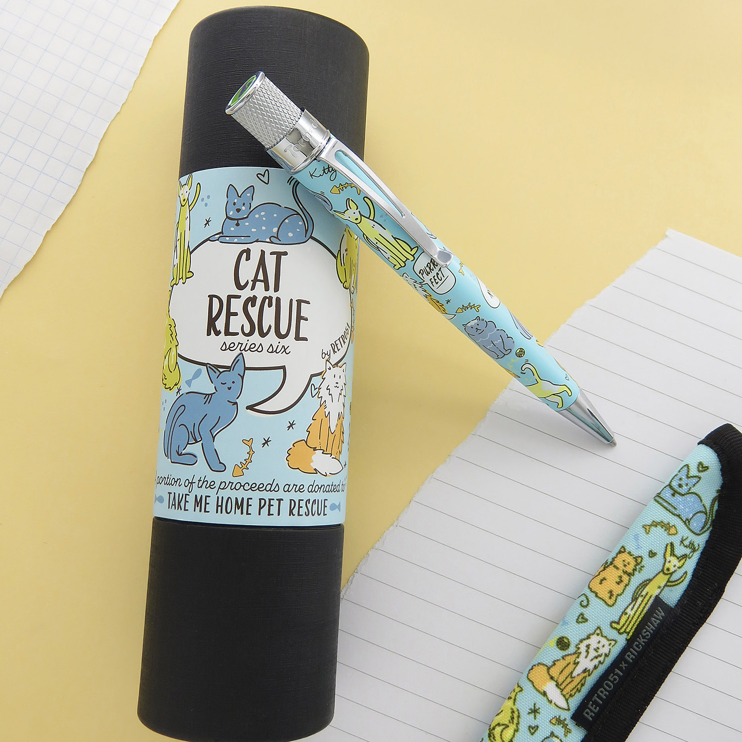 Retro 51 Tornado Cat Rescue 6 Rollerball / Esferográfica