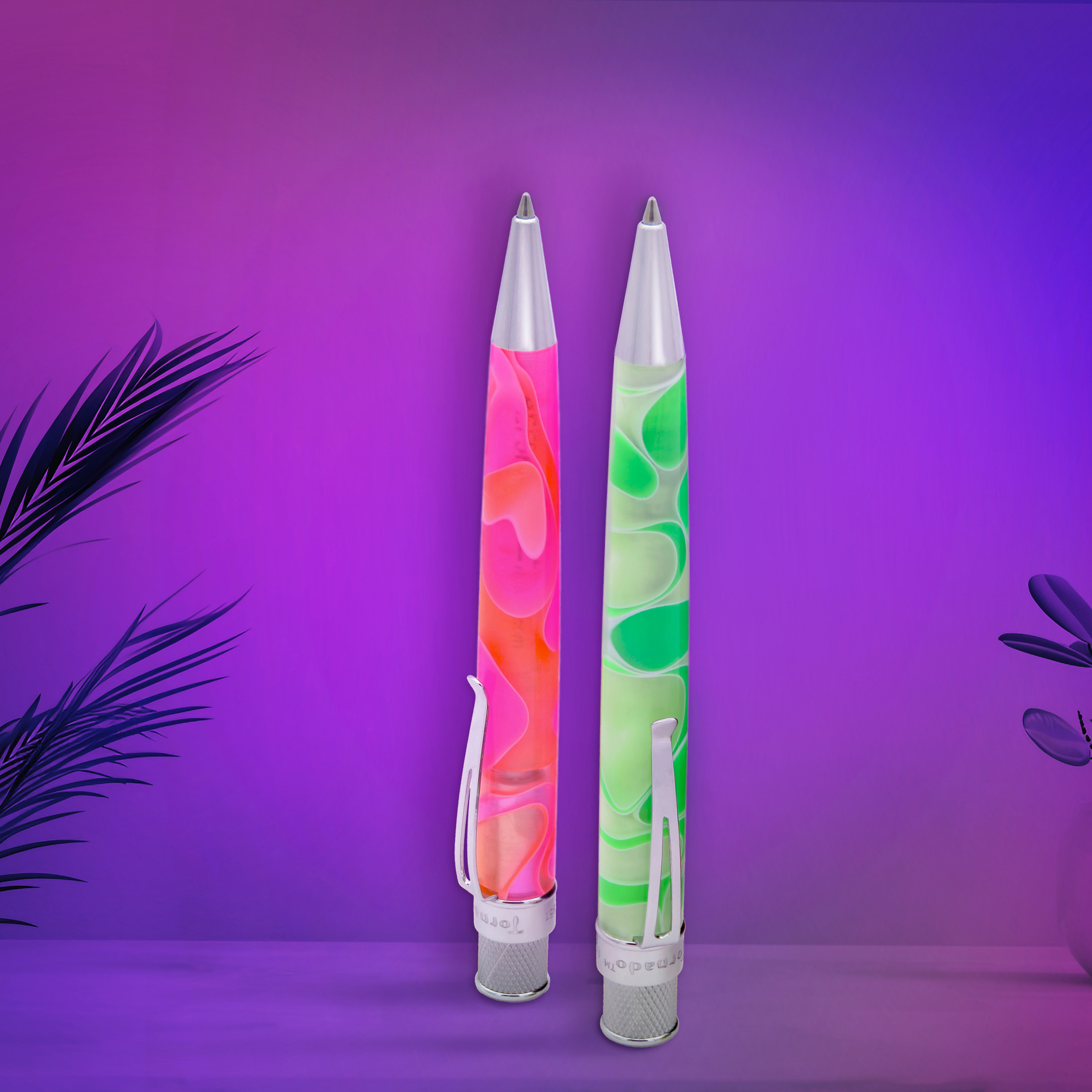 Retro 51 Tornado Acrylic Cosmic Swirl Green & White Rollerball / Bolígrafo