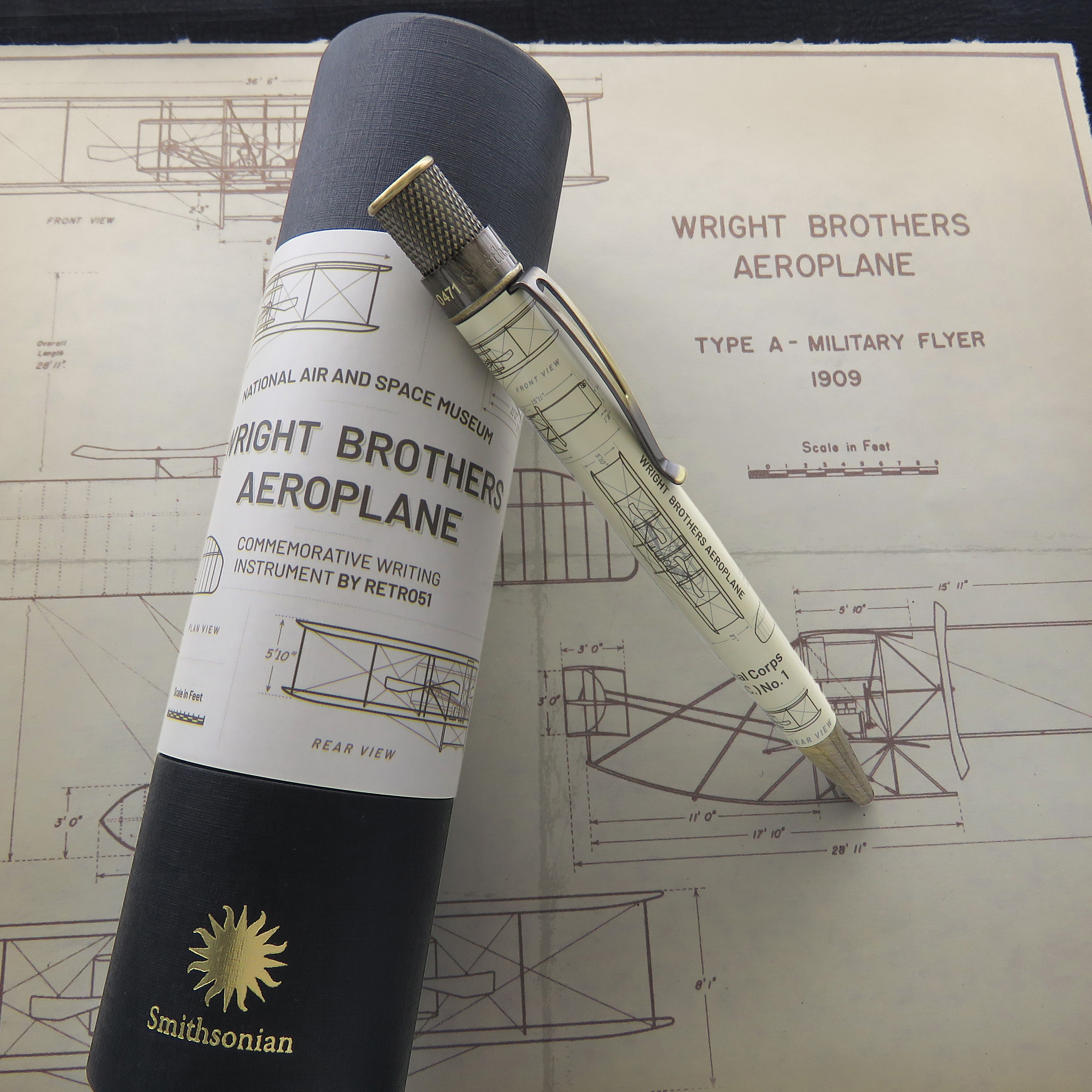 Retro 51 Tornado Smithsonian Wright Brothers Aeroplane Rollerball / Ballpoint