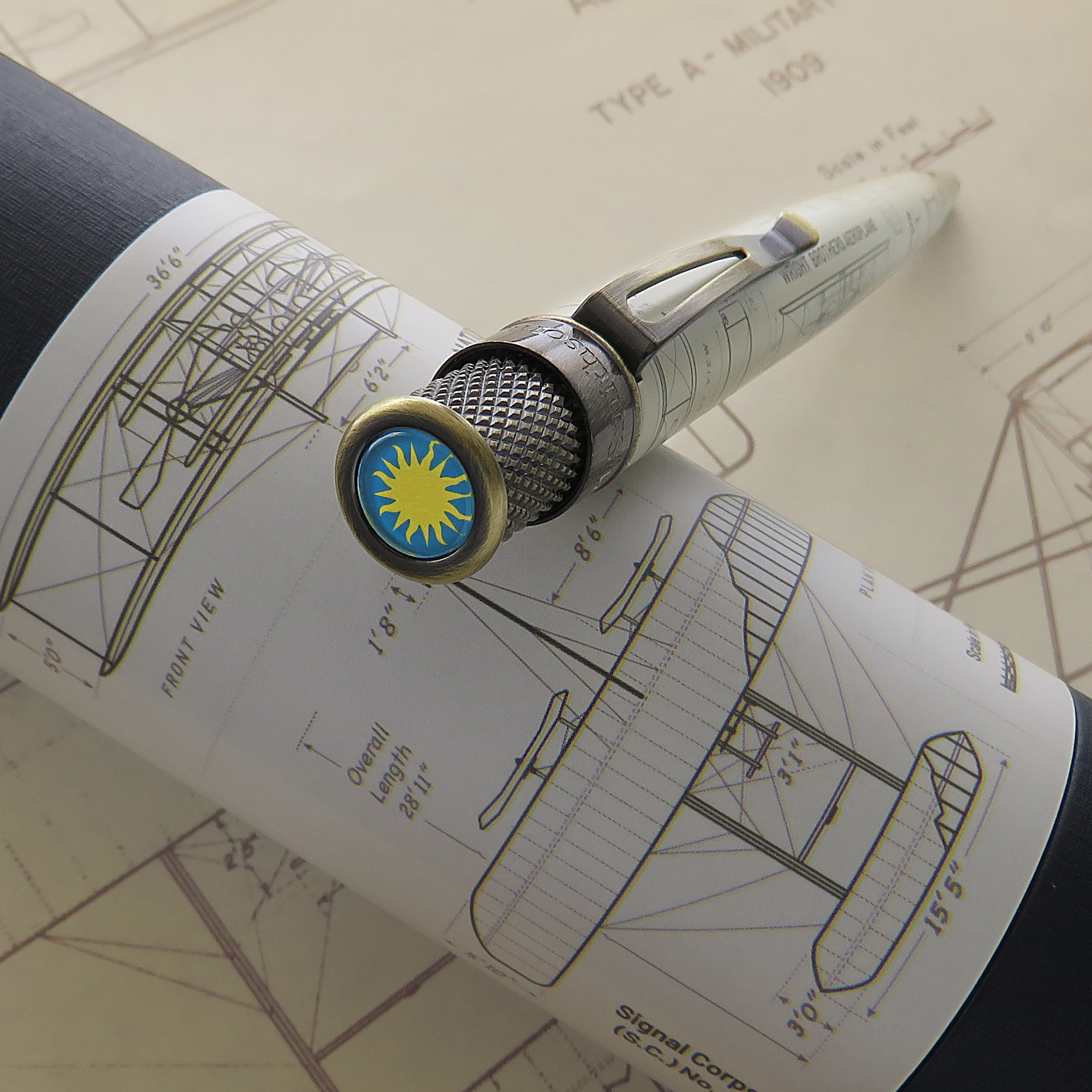 Retro 51 Tornado Smithsonian Wright Brothers Aeroplane Rollerball / Ballpoint