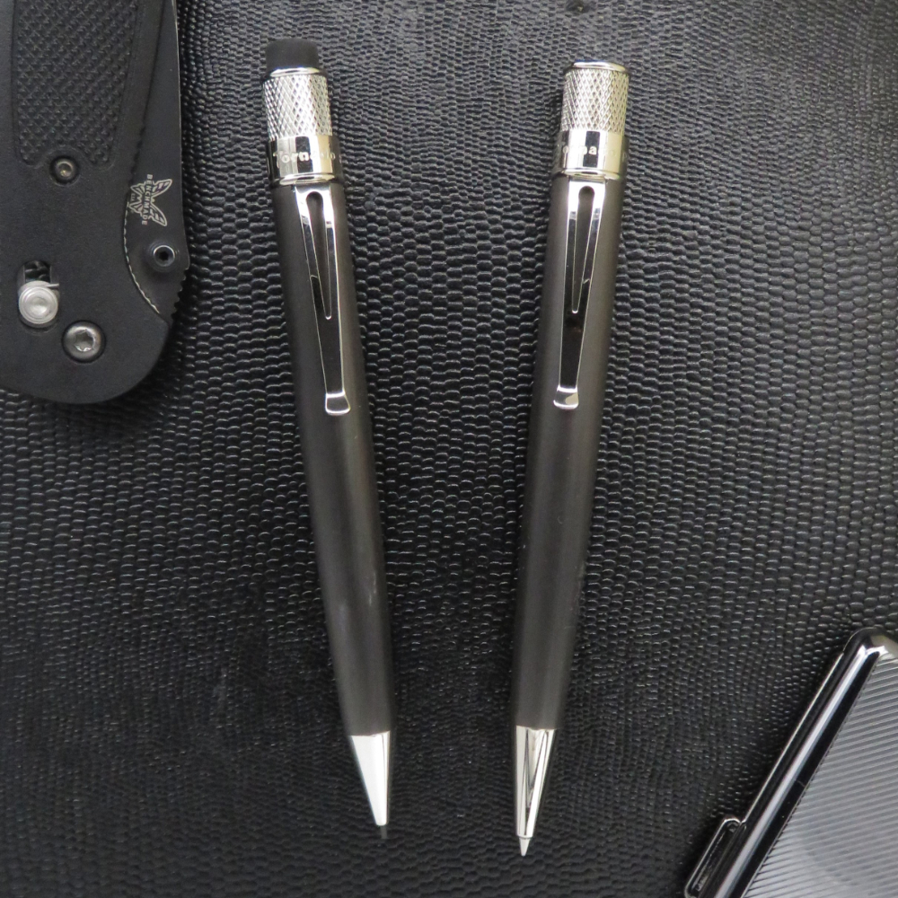 Retro 51 Tornado Platinum Executive Black Nickel Rollerball / Ballpoint