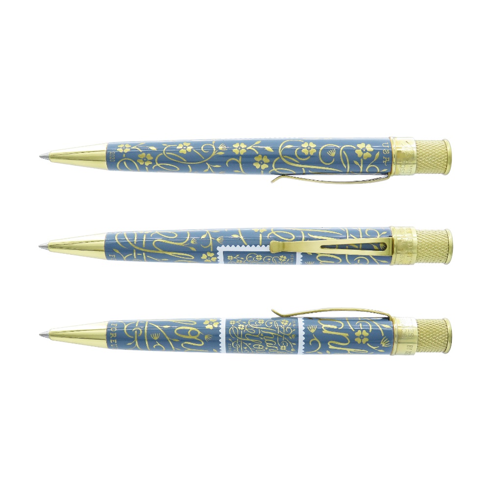 Retro 51 Tornado USPS Thank You Blue Gray Roller / Stylo bille