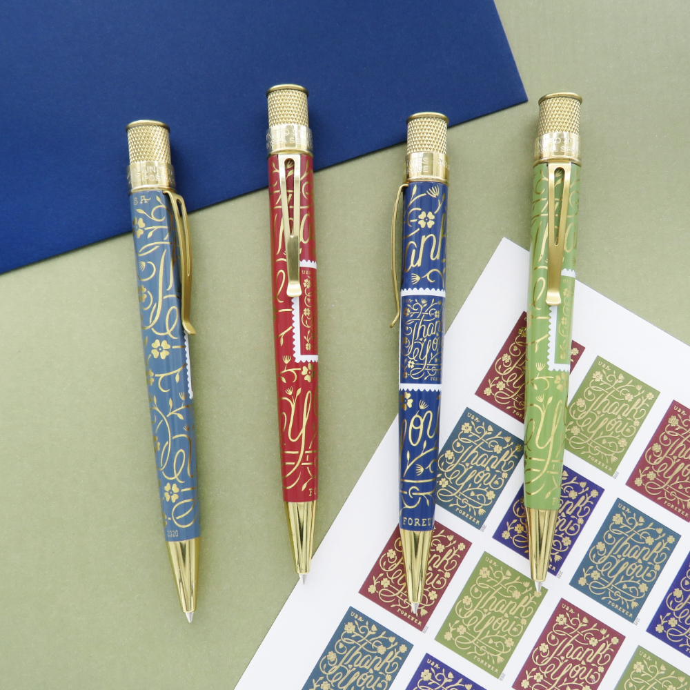 Retro 51 Tornado USPS Thank You Muted Green Rollerball / Balpen