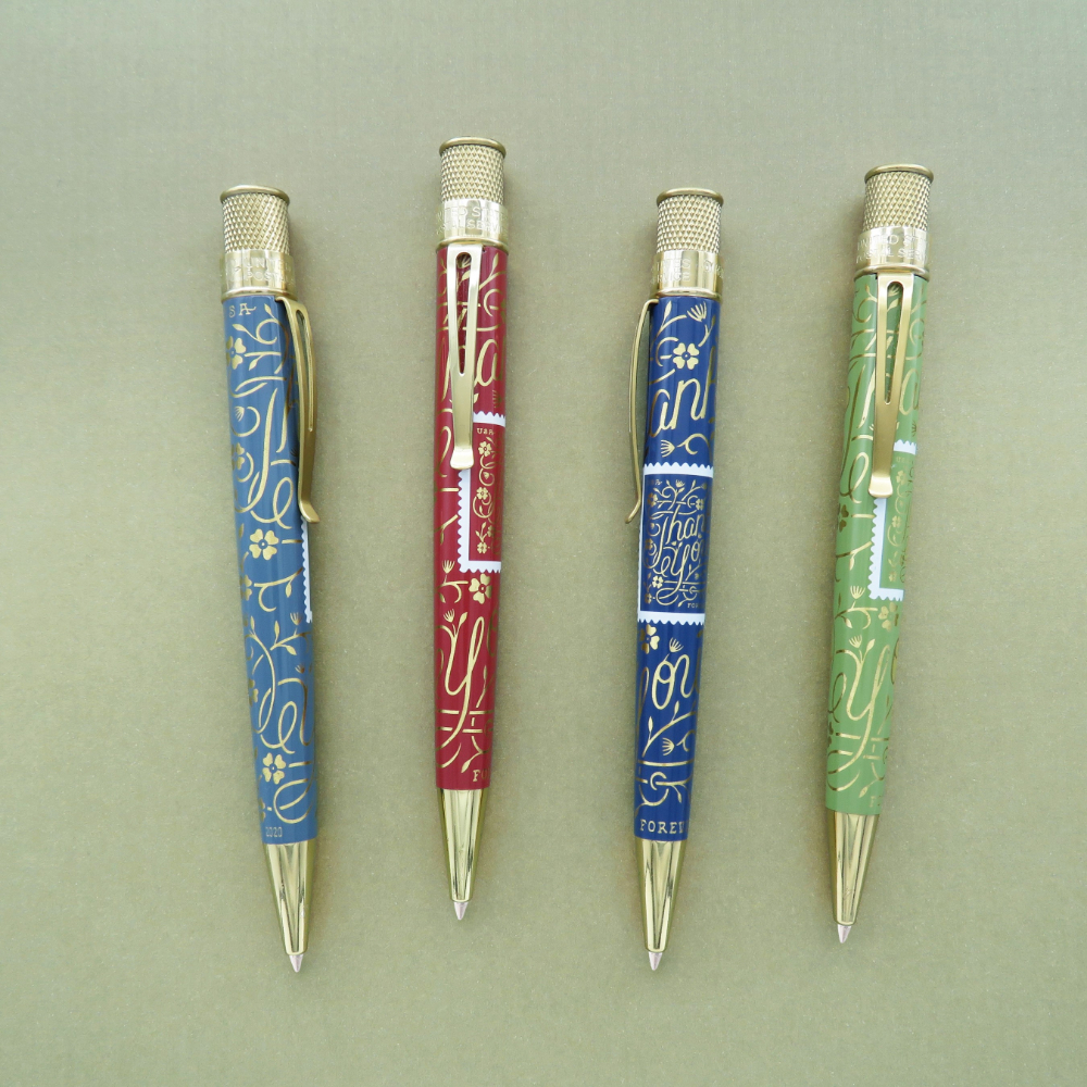 Retro 51 Tornado USPS Thank You Muted Green Rollerball / Balpen