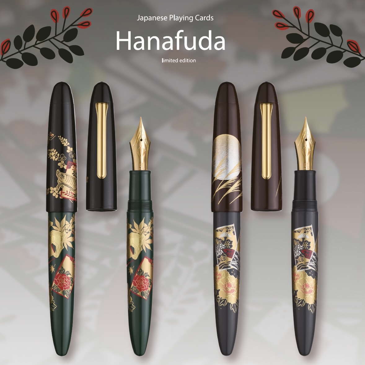 Sailor 1911 King of Pens Maki-E Hanafuda Tsukimi-de-ippai Fountain pen Sailor 1911 King of Pens Maki-E Hanafuda Tsukimi-de-ippai Fountain pen