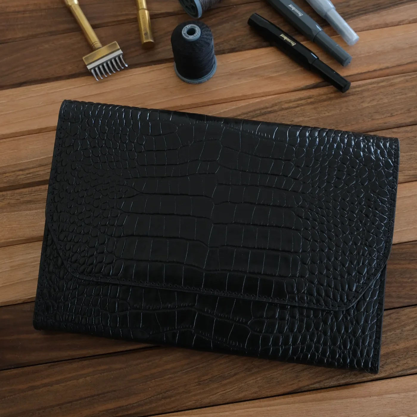 Sharkcraft Octopus Croco Black Pen Pouch (9-part) Sharkcraft Octopus Croco Black Pen Pouch (9-part)