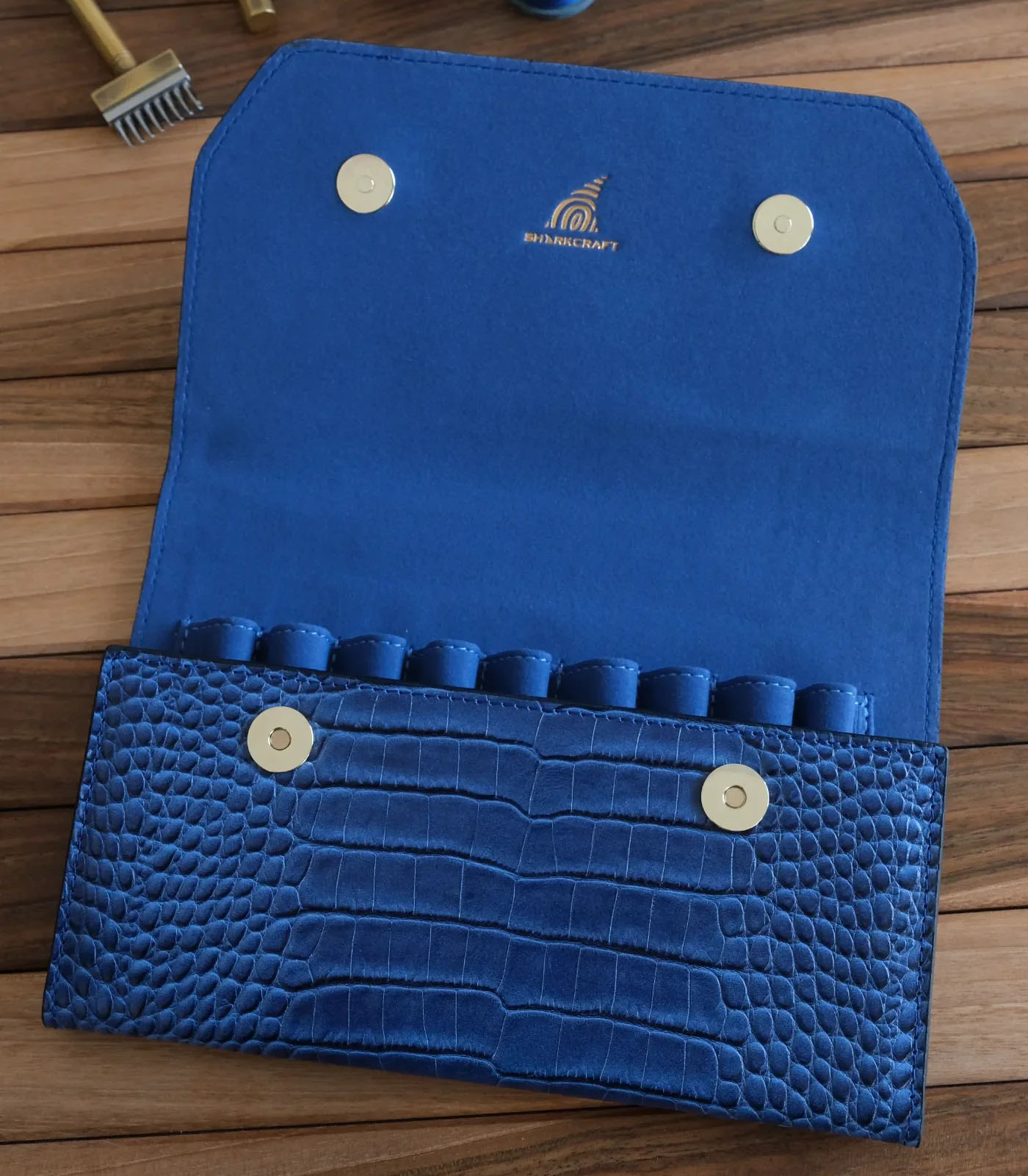 Sharkcraft Octopus Croco Navy Blue Pen Pouch (9-part) Sharkcraft Octopus Croco Navy Blue Pen Pouch (9-part)