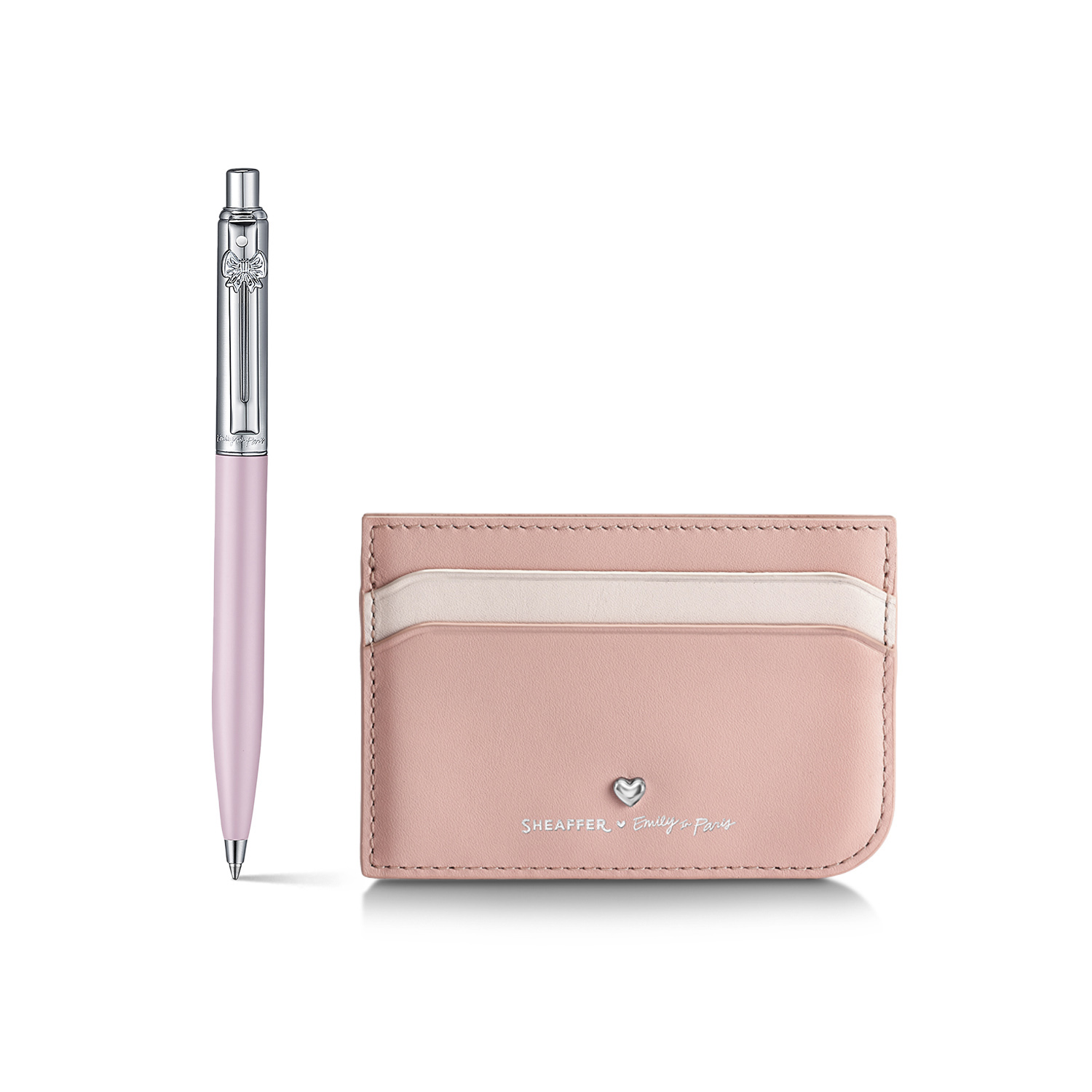 Sheaffer Sentinel Emily in Paris Matte Pink Bow ST Bolígrafo and Credit Card Holder Set