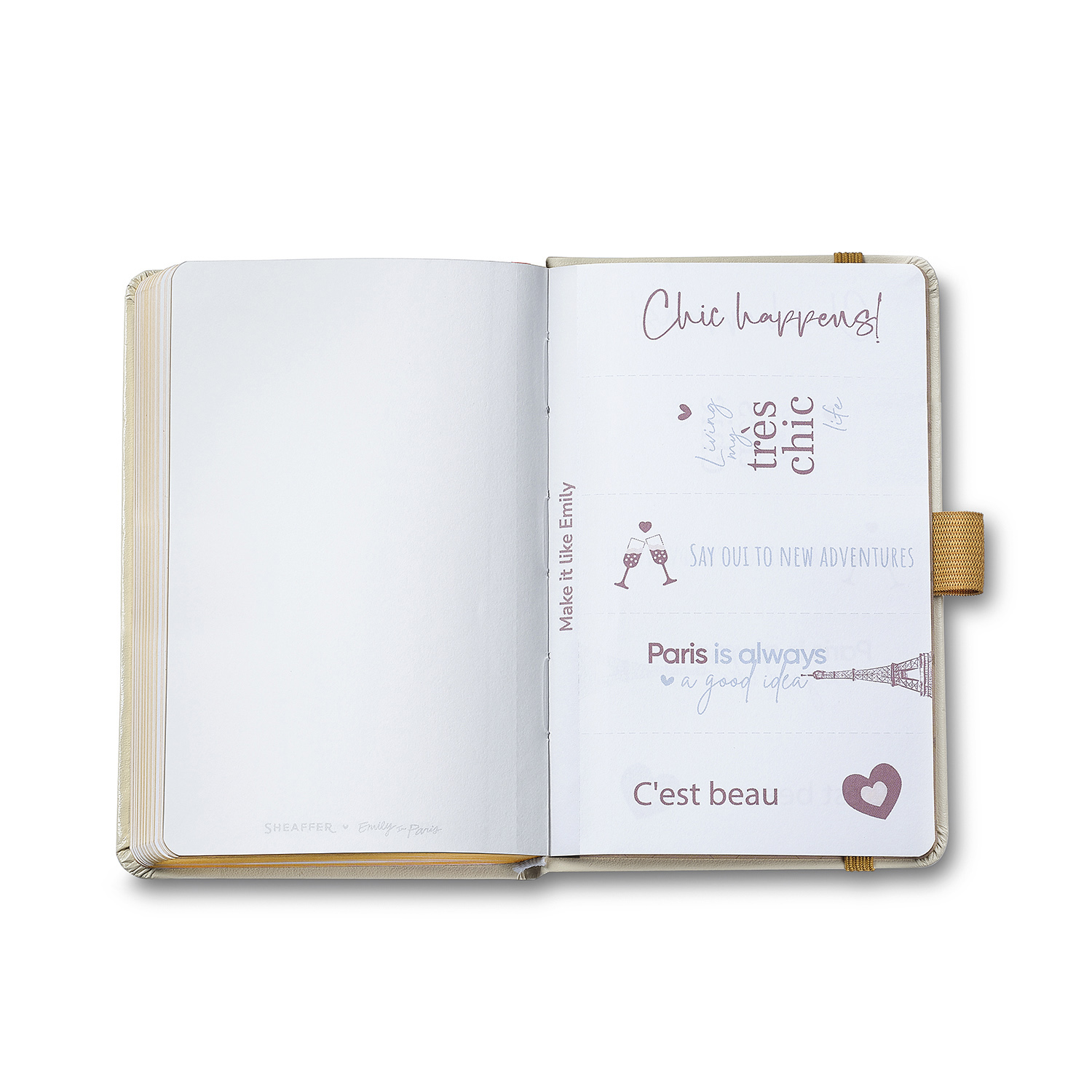 Sheaffer 100 Emily in Paris Champagne Gold GT Esferográfica and Notebook Set