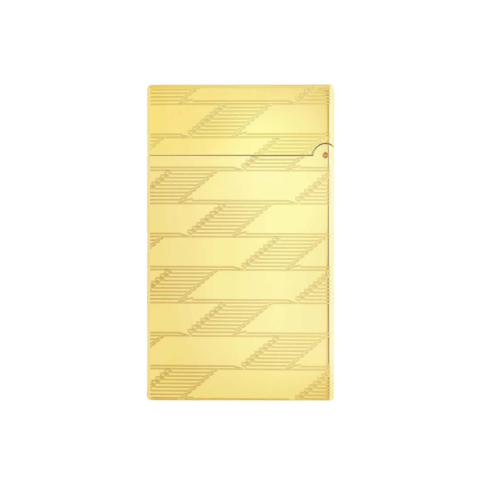 S.T. Dupont Le Grand Cling 1872 Monogram Yellow Gold Guilloche Lighter Feuerzeug C23178