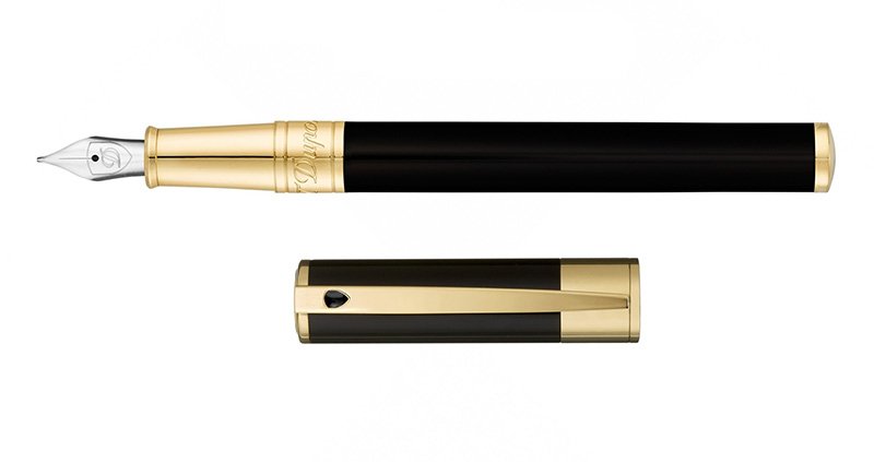 S.T. Dupont D-Initial Black & Gold Fountain pen 260205