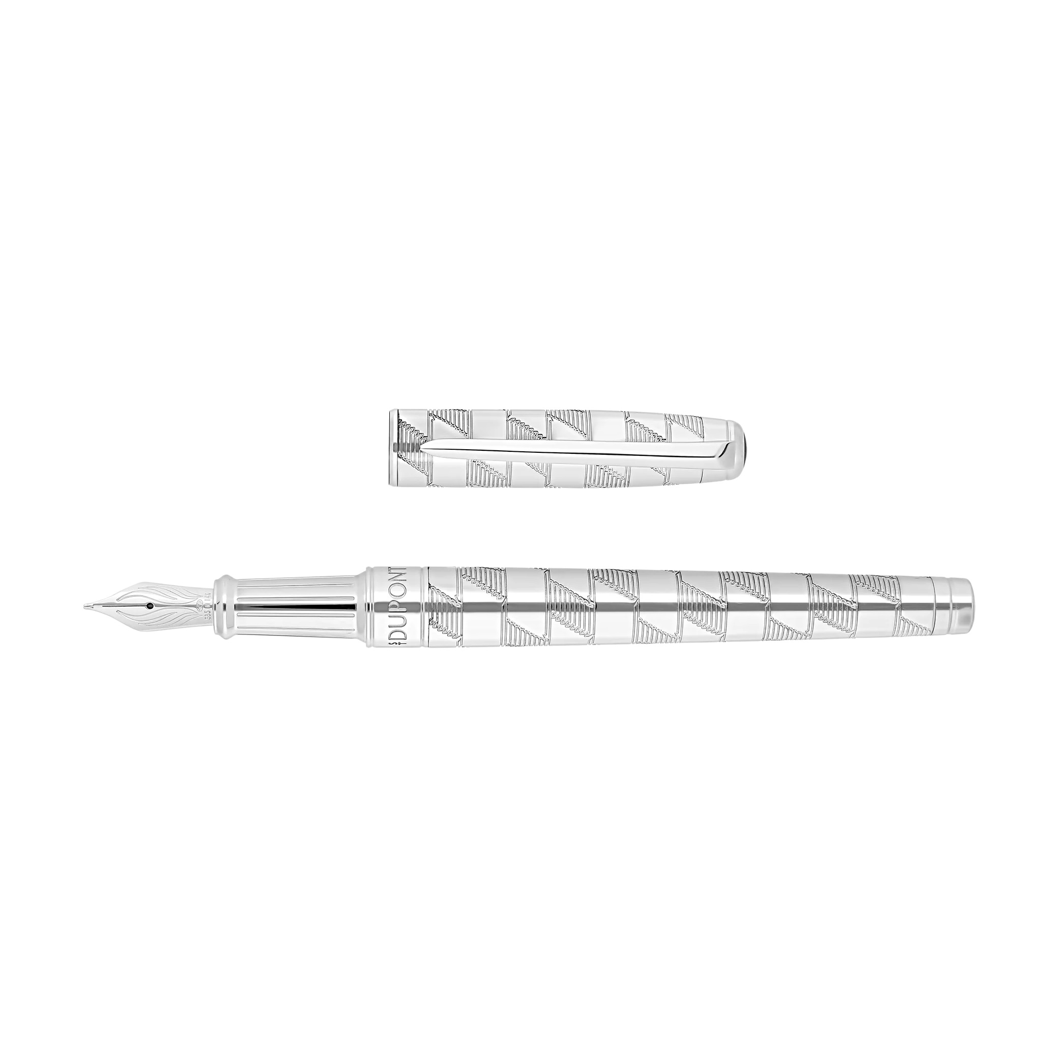 S.T. Dupont Line D Eternity Monogram 1872 Silver Large Fountain pen S.T. Dupont Line D Eternity Monogram 1872 Silver Large Fountain pen
