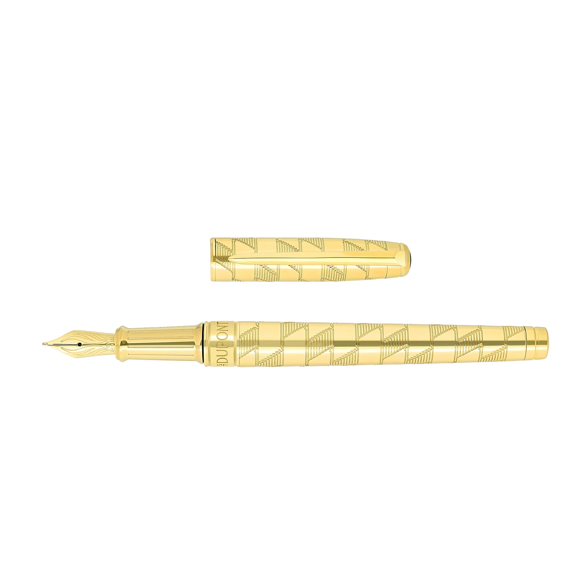 S.T. Dupont Line D Eternity Monogram 1872 Gold Medium Vulpen