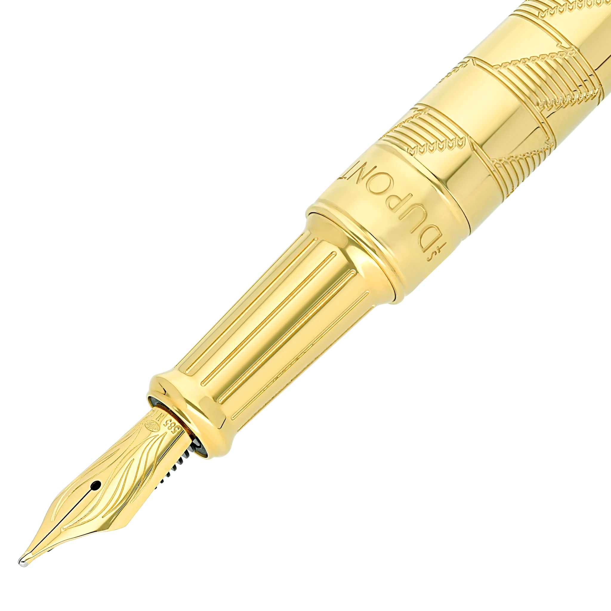 S.T. Dupont Line D Eternity Monogram 1872 Gold Medium Vulpen