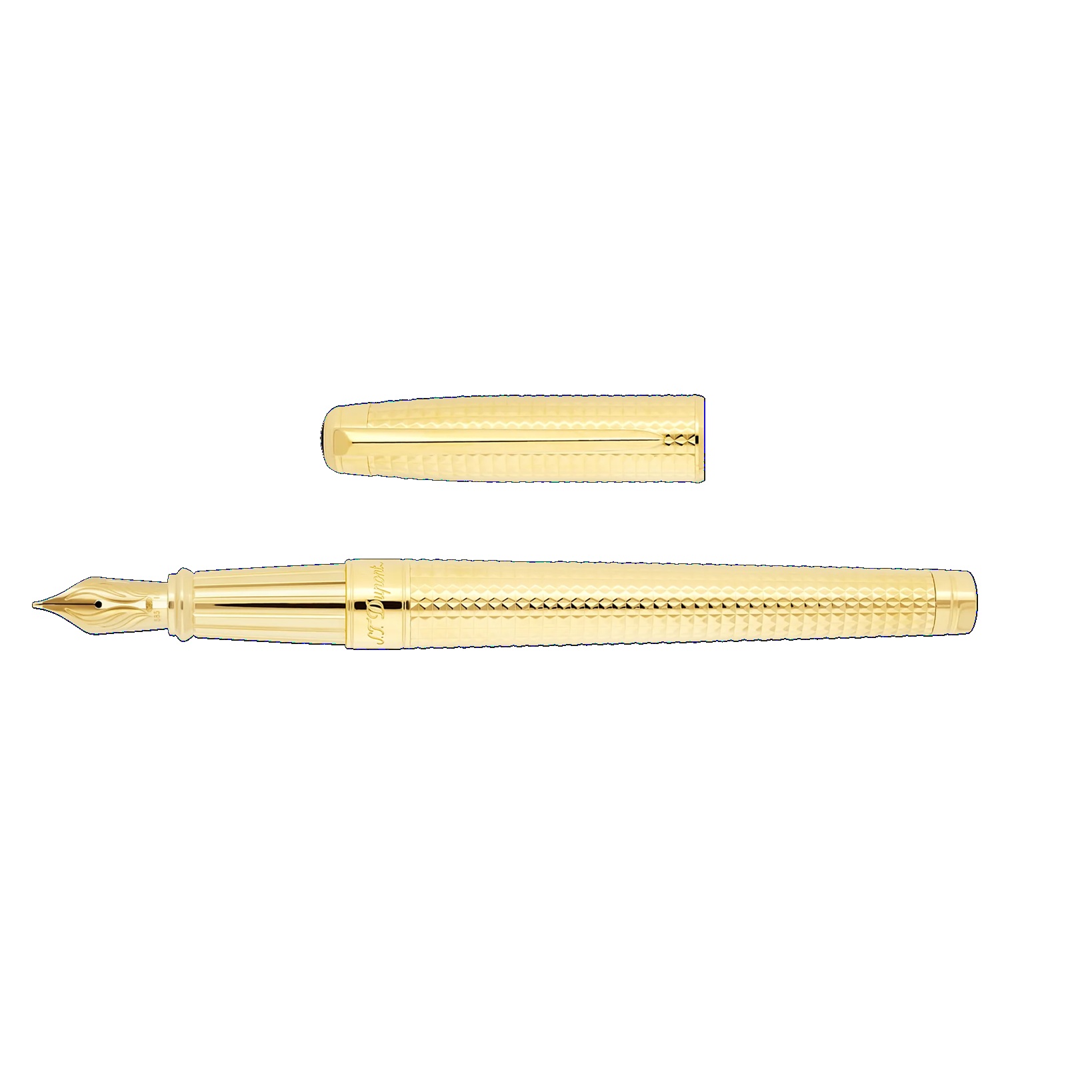 S.T. Dupont Line D Eternity Goldsmith Diamond Tip Gold Large Vulpen 420015L