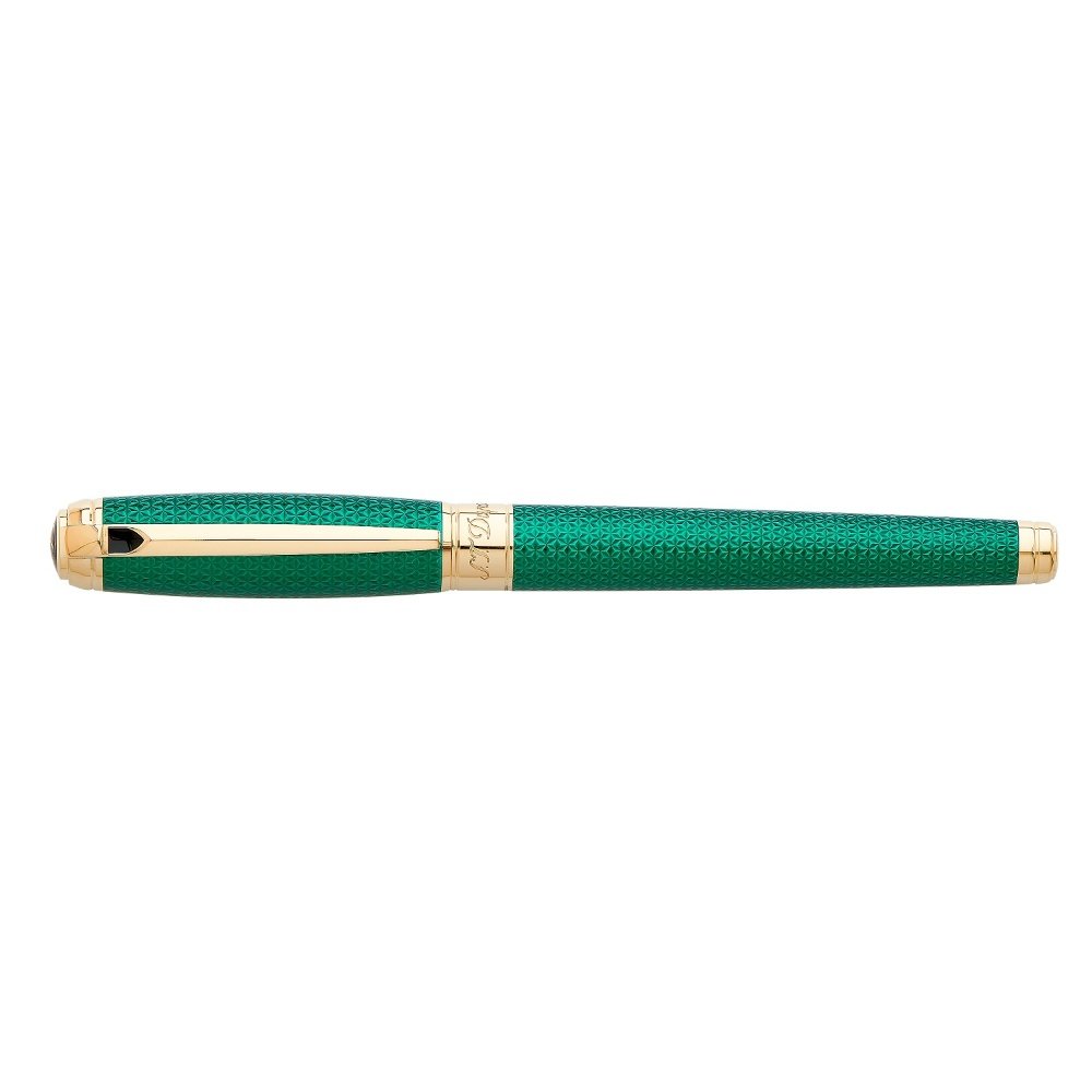 S.T. Dupont Line D Large Firehead Guilloche Emerald Rollerball S.T. Dupont Line D Large Firehead Guilloche Emerald Rollerball